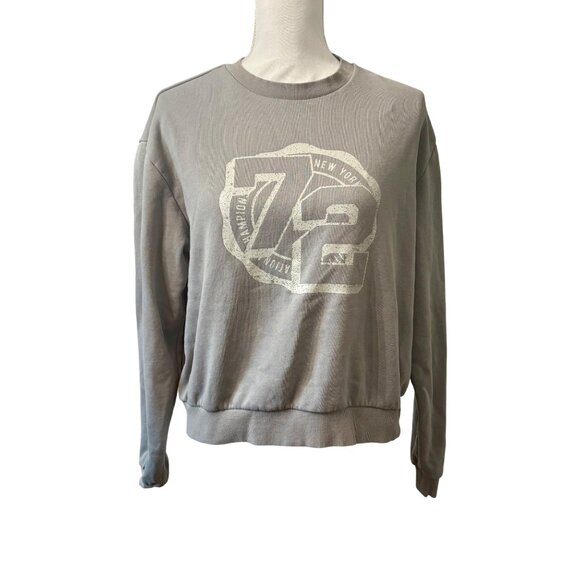 H&M Divided Gray Sweatshirt Graphic Print 72 New York Womens Size M - Picture 1 of 10